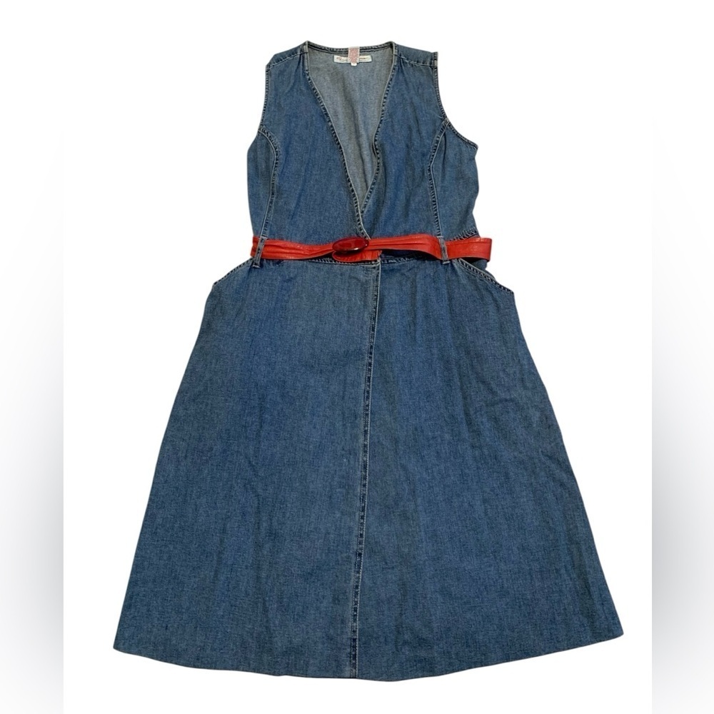 Vintage Gloria Vanderbilt Denim Wrap Dress Size Small - 90s Y2K